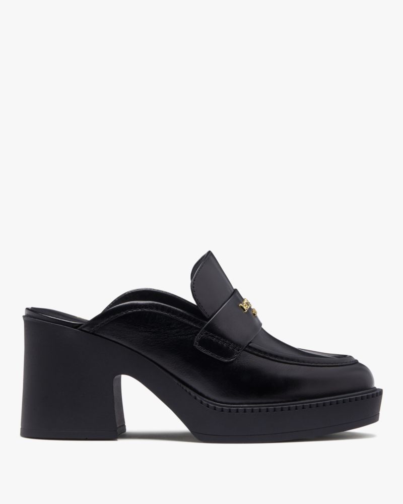 Shop Kate Spade Blake Platform Mule Loafers In Black