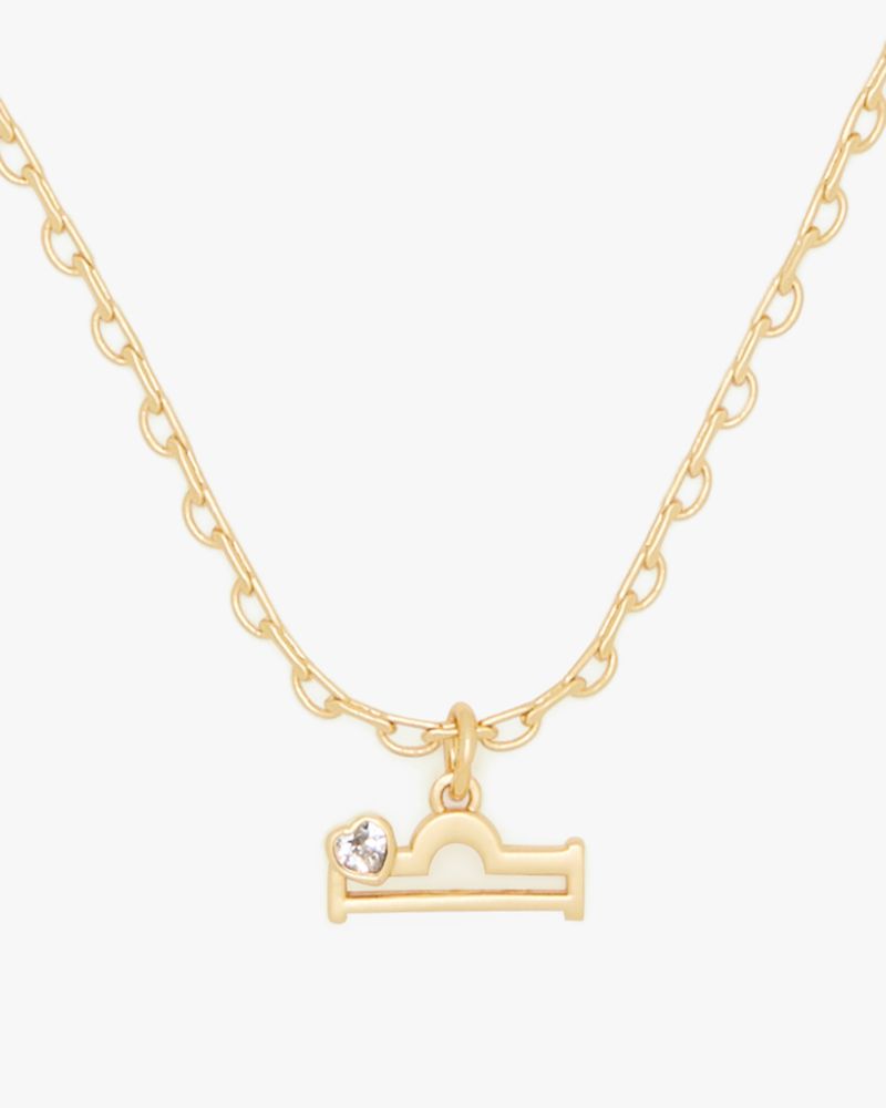 Kate Spade What's Your Sign Libra Mini Pendant In Clear/gold