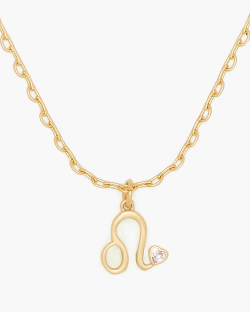 Kate Spade What's Your Sign Leo Mini Pendant In Clear/gold
