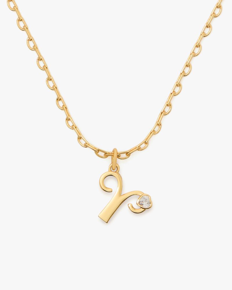 Kate Spade What's Your Sign Aries Mini Pendant In Clear/gold