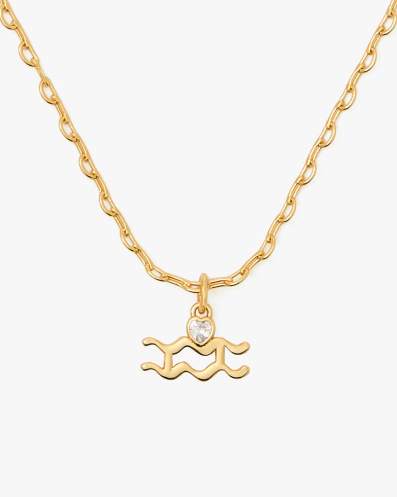 Kate Spade What's Your Sign Aquarius Mini Pendant In Clear/gold
