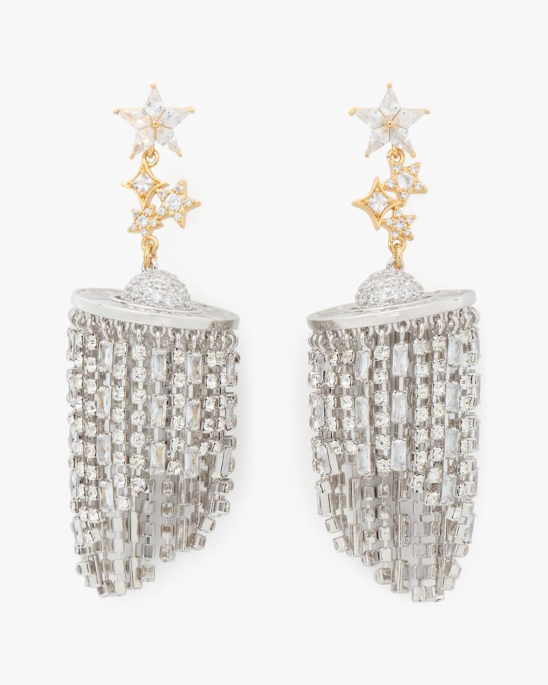 Kate Spade Space Cadet Fringe Earrings In Neutral