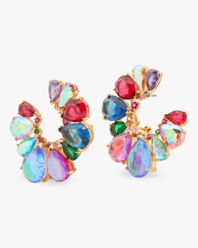 Kate Spade クリスタルをあしらったフープイヤリング Kate Spade Flying Colors Clear Crystal Stud Earrings