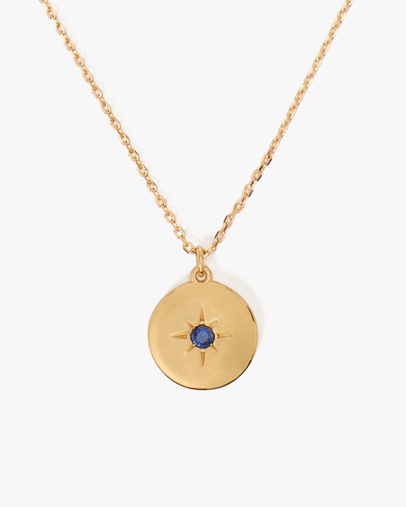 Kate Spade The Color Spark Collection Blue Fearless Medallion Necklace In Blue