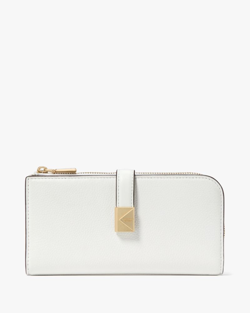 Kate Spade Deco Zip Slim Wallet In White