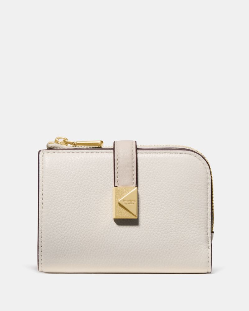 Kate Spade Deco Colorblocked Small Compact Wallet In Brown