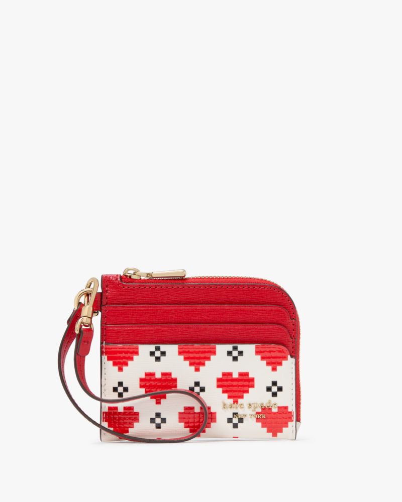 Devin Pixel Hearts Coin Card Case Wristlet