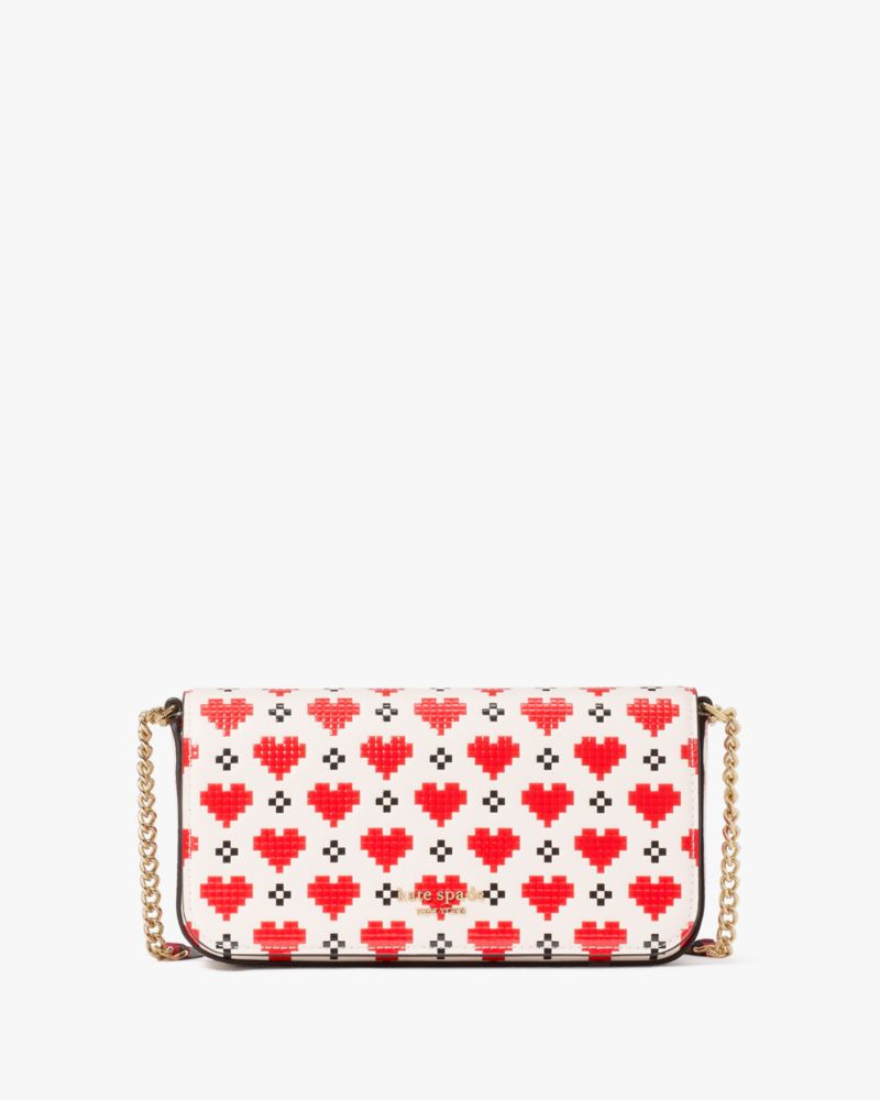 Devin Pixel Hearts Flap Chain Wallet