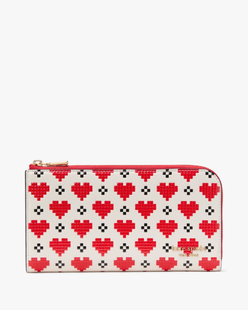 Devin Pixel Hearts Zip Around Continental Wallet