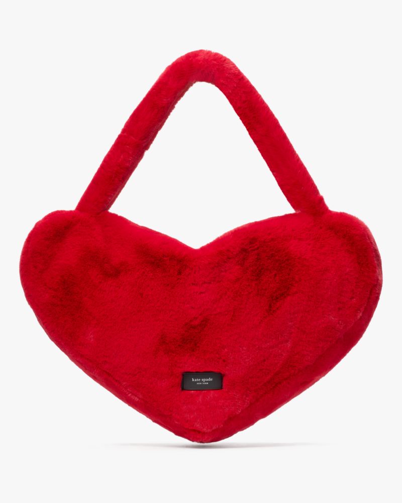 Luver Faux Fur Large Heart Tote