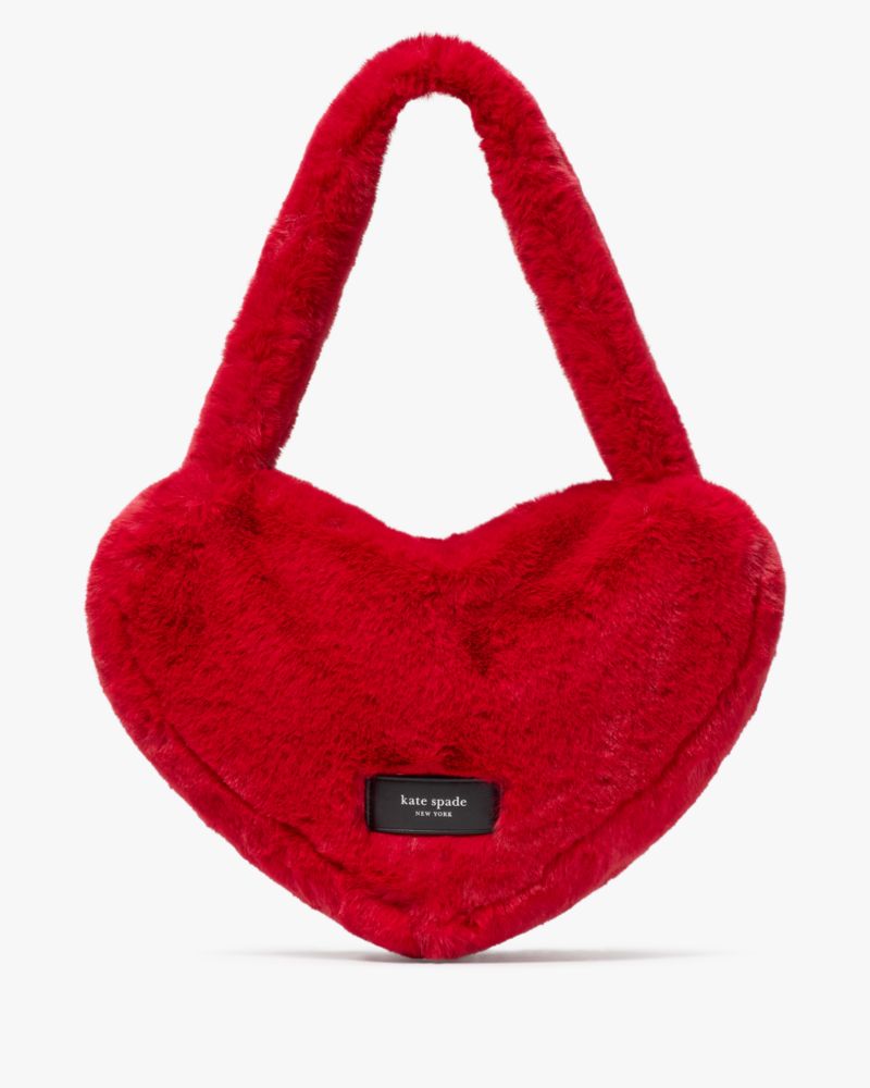 Luver Faux Fur Heart Tote