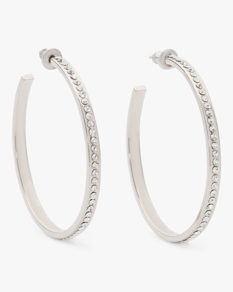 Kate Spade Ring It Up Hoops In Silver