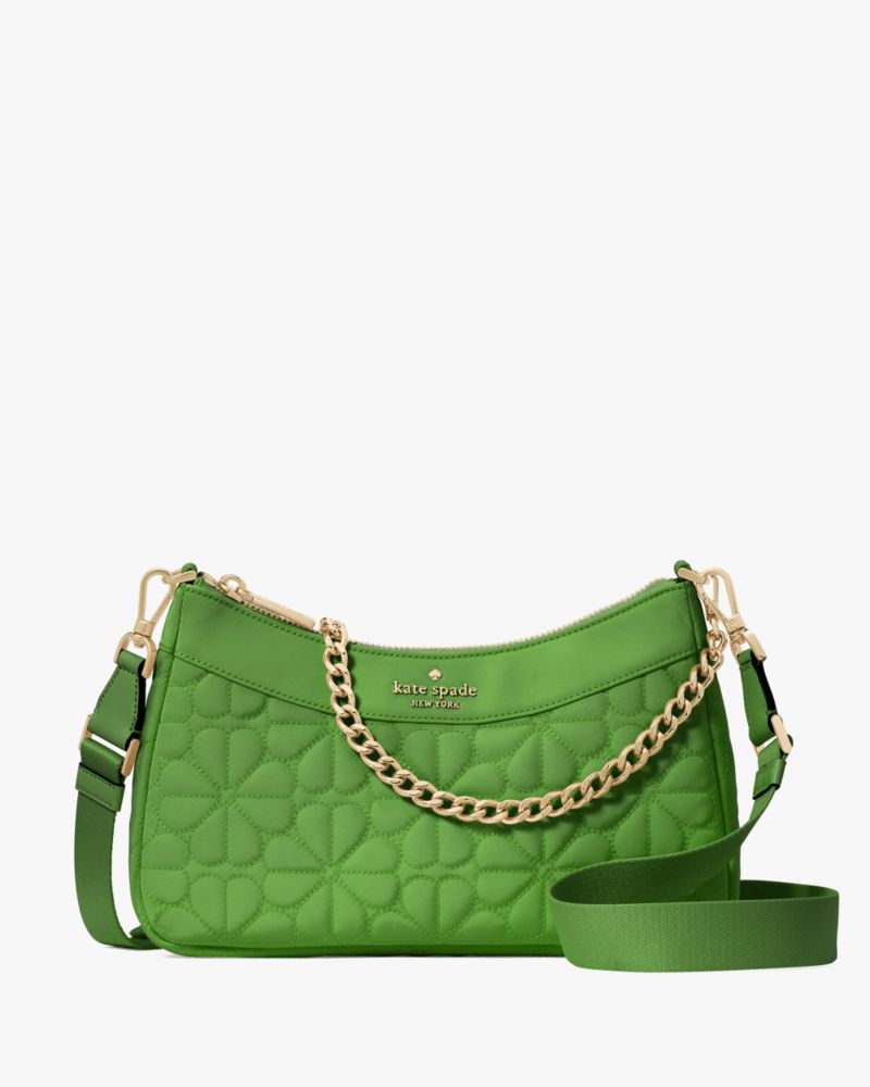 Spade Flower Quilted Fabric Convertible Crossbody