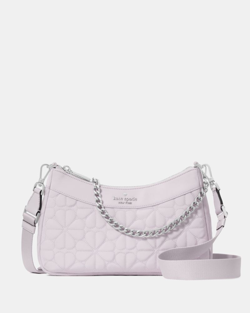 Spade Flower Quilted Fabric Convertible Crossbody