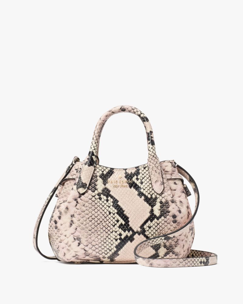 Kate Spade Dumpling Snake Embossed Mini Satchel In Multi