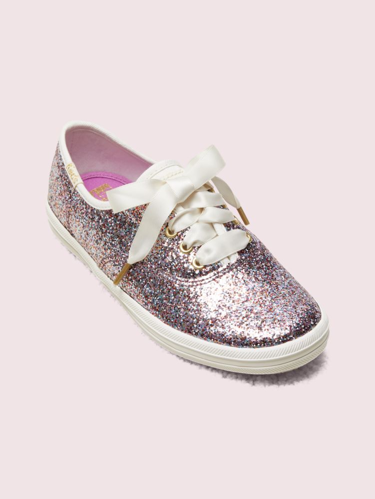Keds Kids X Kate Spade New York Champion Glitter Youth Sneakers, CHOCOLATE CHERRY MULTI, Product