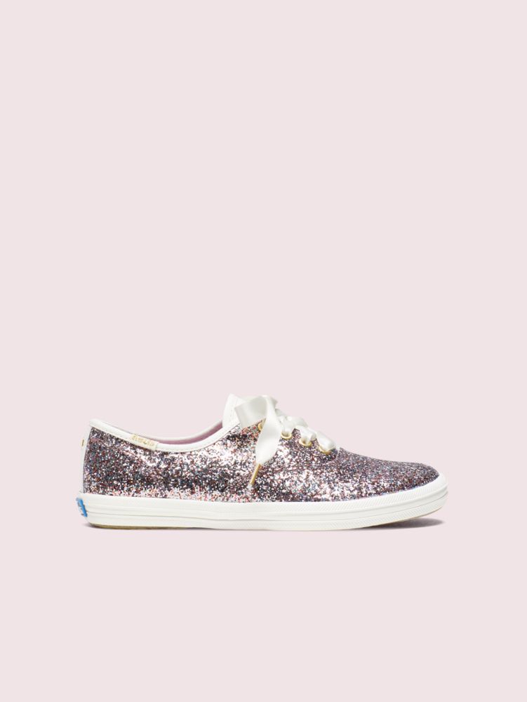 Keds Kids X Kate Spade New York Champion Glitter Youth Sneakers, CHOCOLATE CHERRY MULTI, Product