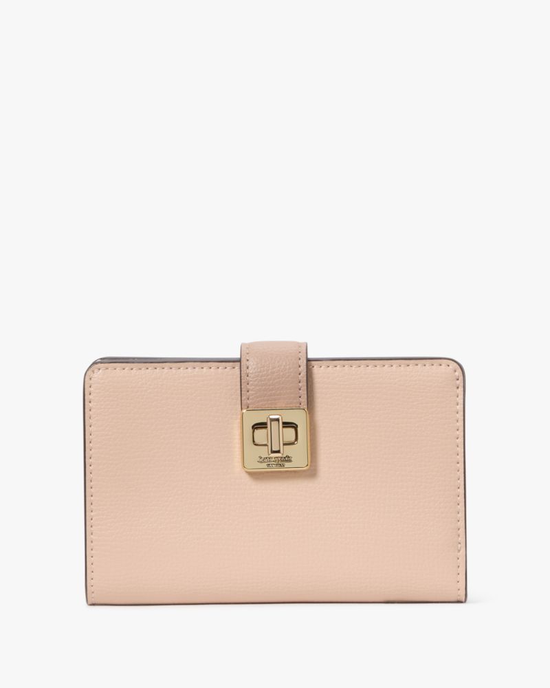 折りたたみ財布 Kate Spade KK917 Phoebe Perforated Turnlock Medium Wallet Kate Spade Phoebe Perforated Turnlock Medium Wallet Meringue