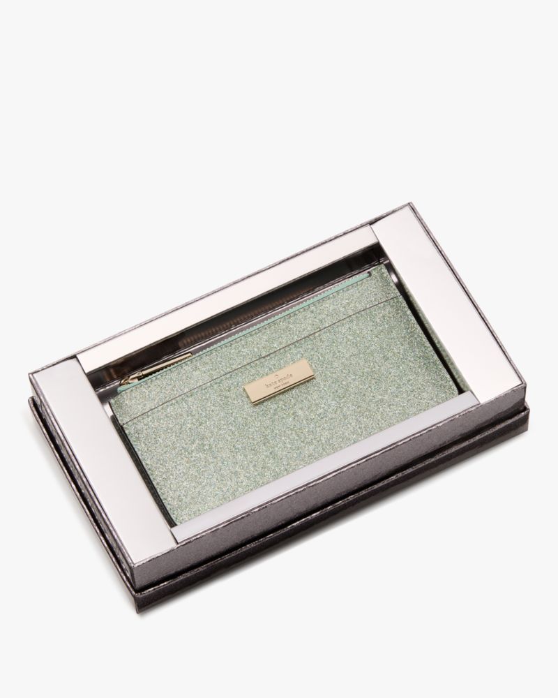 Kenzie Boxed Glitter Medium Flap Wristlet | Kate Spade Outlet