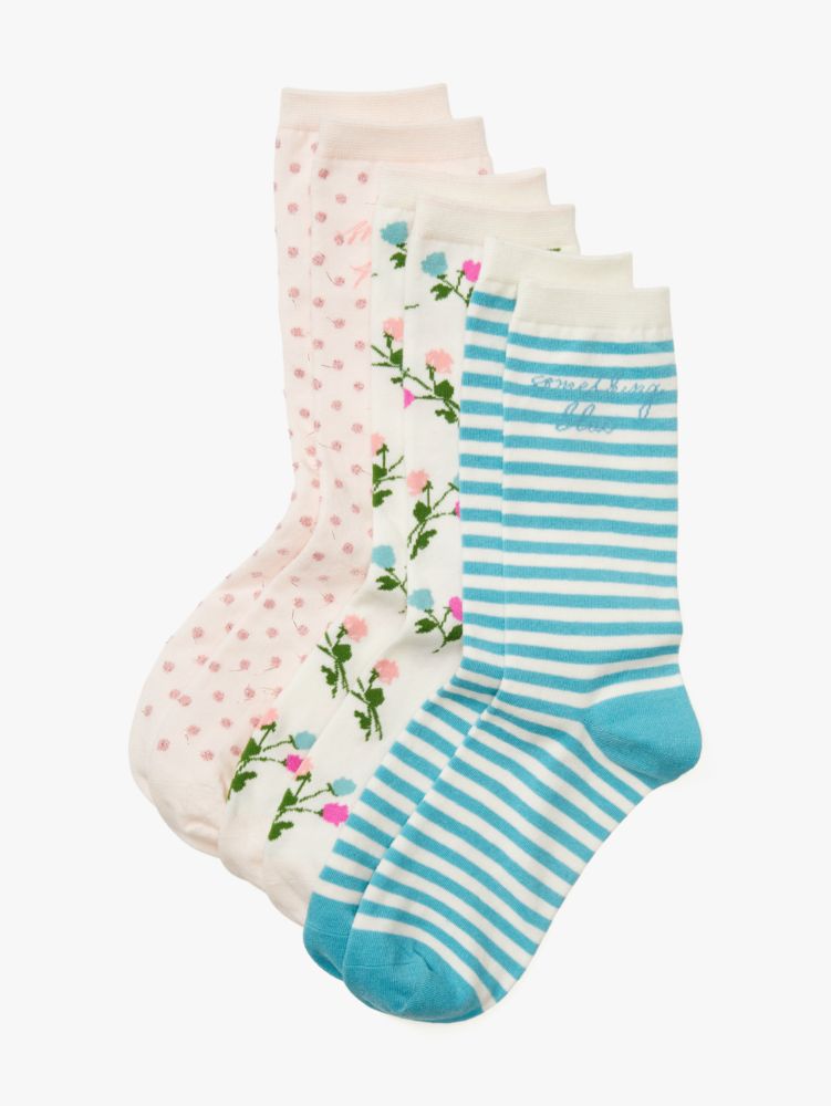 Met My Match 3 Pack Crew Socks | Kate Spade New York