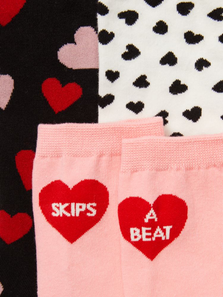 Hearts 3 Pack Crew Socks, Opal, Product