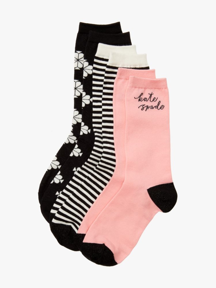 Logo 3 Pack Crew Socks, Opal, Product