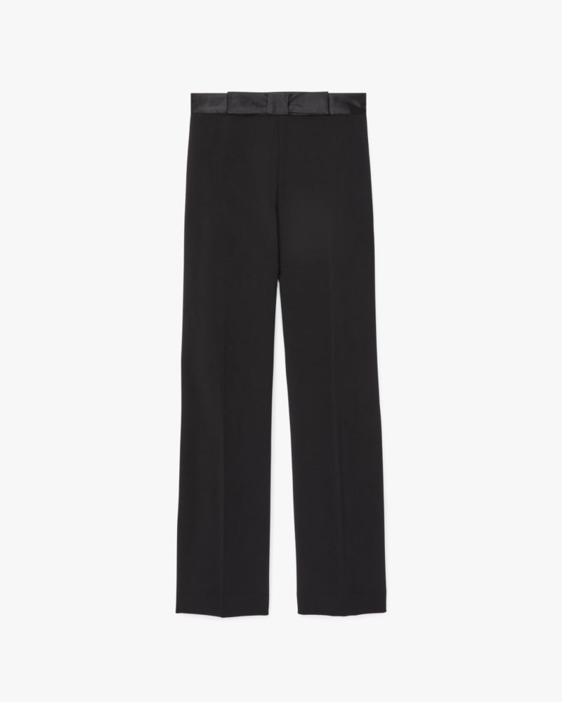 Kate Spade Straight Leg Bow Pants In Black