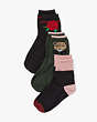 Animal 3 Pack Shortie Crew Socks, Green Multi, Product