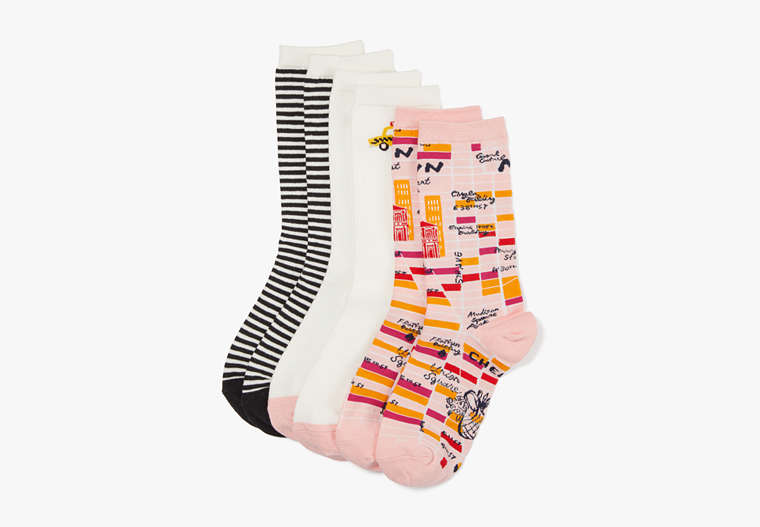 NYC Icons 3 Pack Boxed Crew Socks, Multi, Product