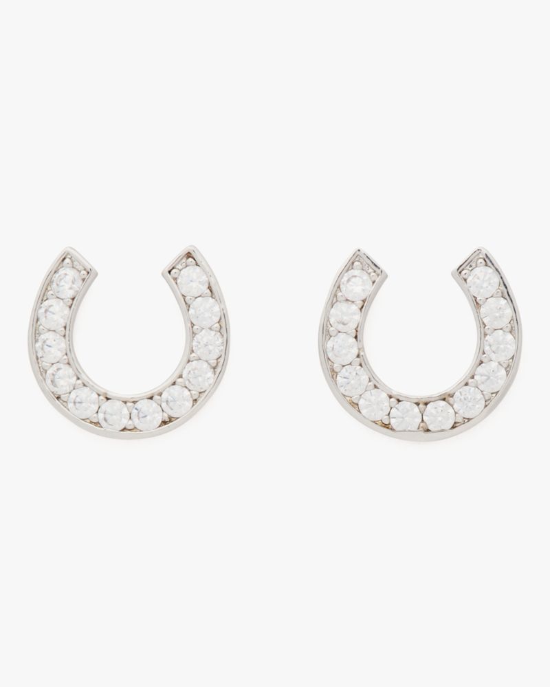 Lucky Charm Pavé Horseshoe Studs