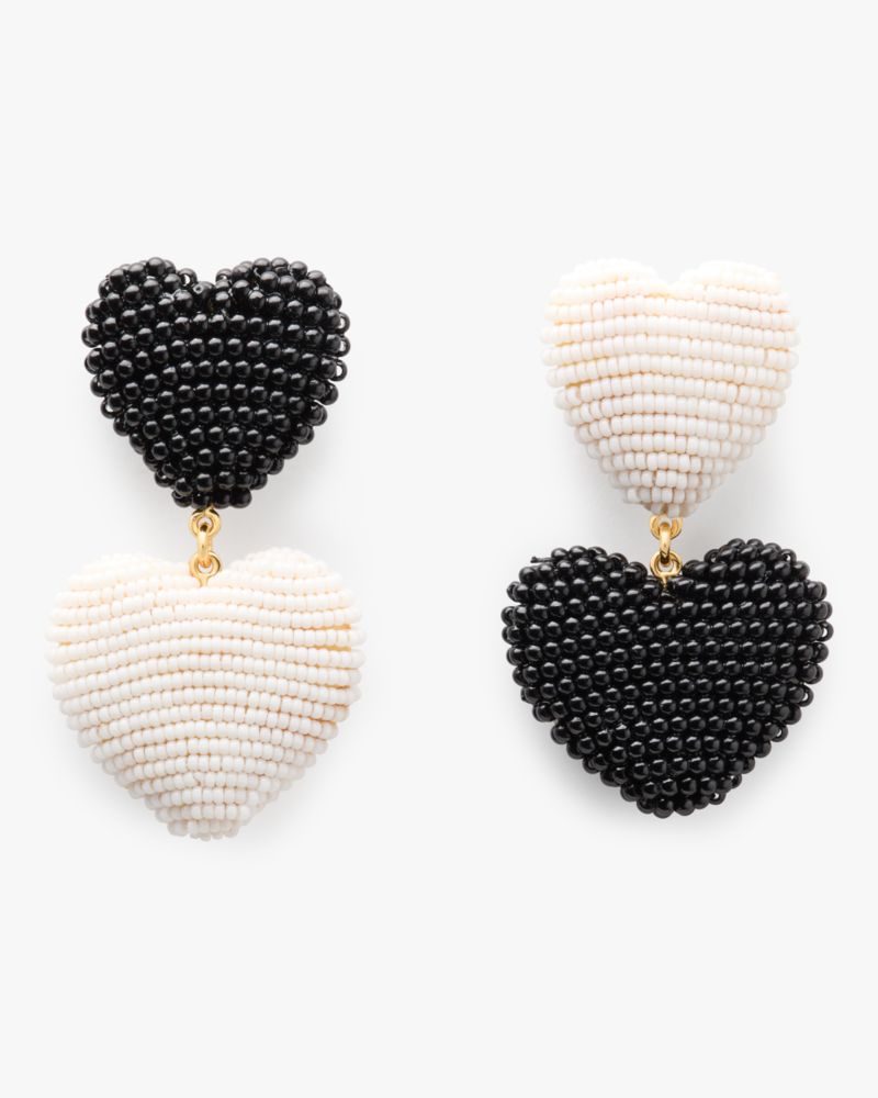 Kate Spade Heart You Beaded Double Drop Earrings In Multi Neutral
