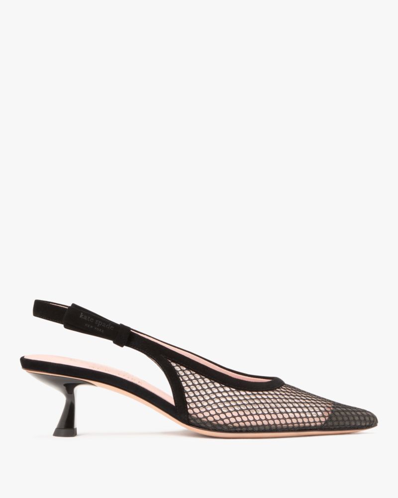 Riley Mesh Slingback Kitten Heel Pumps