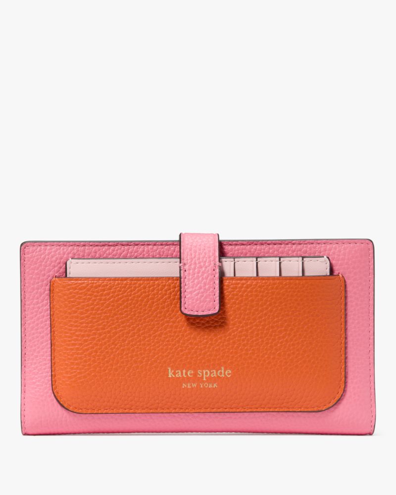 Kate Spade Ava Colorblocked Bifold Wallet In Ruby Citrus
