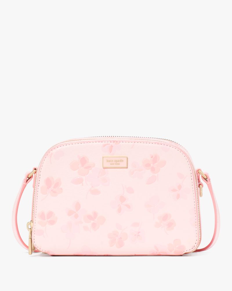 Serena Spring Pansies Double Zip Dome Crossbody