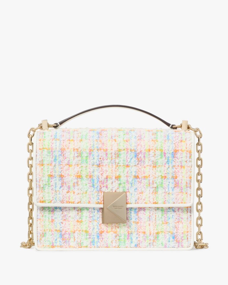 Deco Tweed Chain Shoulder Bag