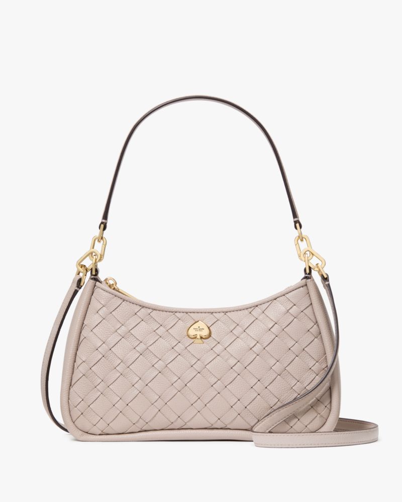 Kate Spade Kayla Woven Schultertasche Aus Leder, Wandelbar, Klein