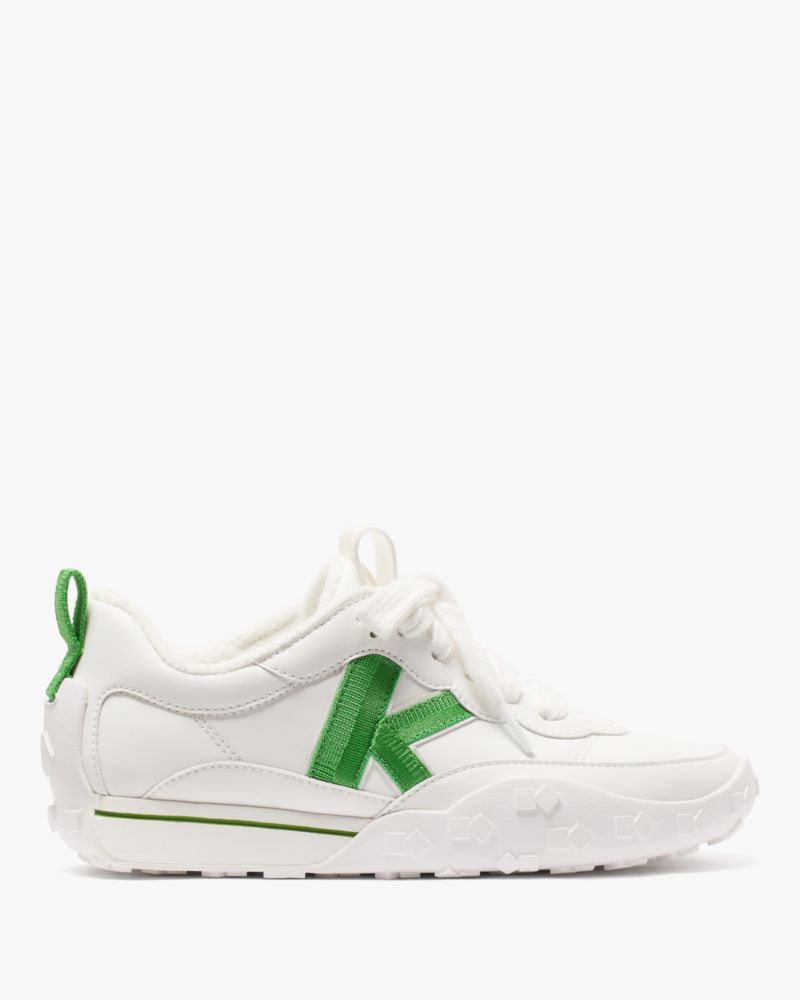 Kate Spade K As In Kate Sneakers In True White/ Ks Green