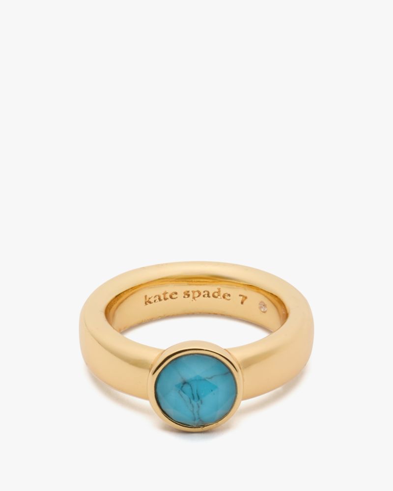 Kate Spade Keep Sparkling Round Ring In Turquoise
