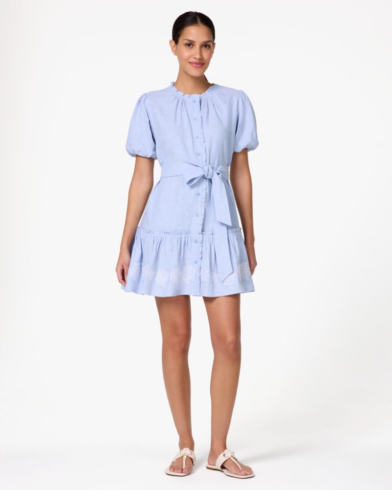 ☆ Kate spade ☆ chambray dress with flutter sleeves Embroidered Chambray Shirt Dress | Kate Spade Outlet