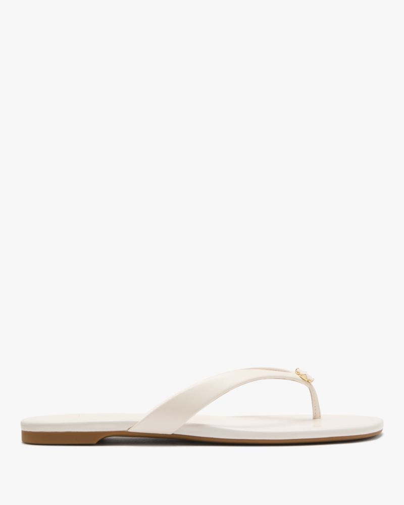 Kate Spade Spade Flower Flip Flop Sandals In Cream