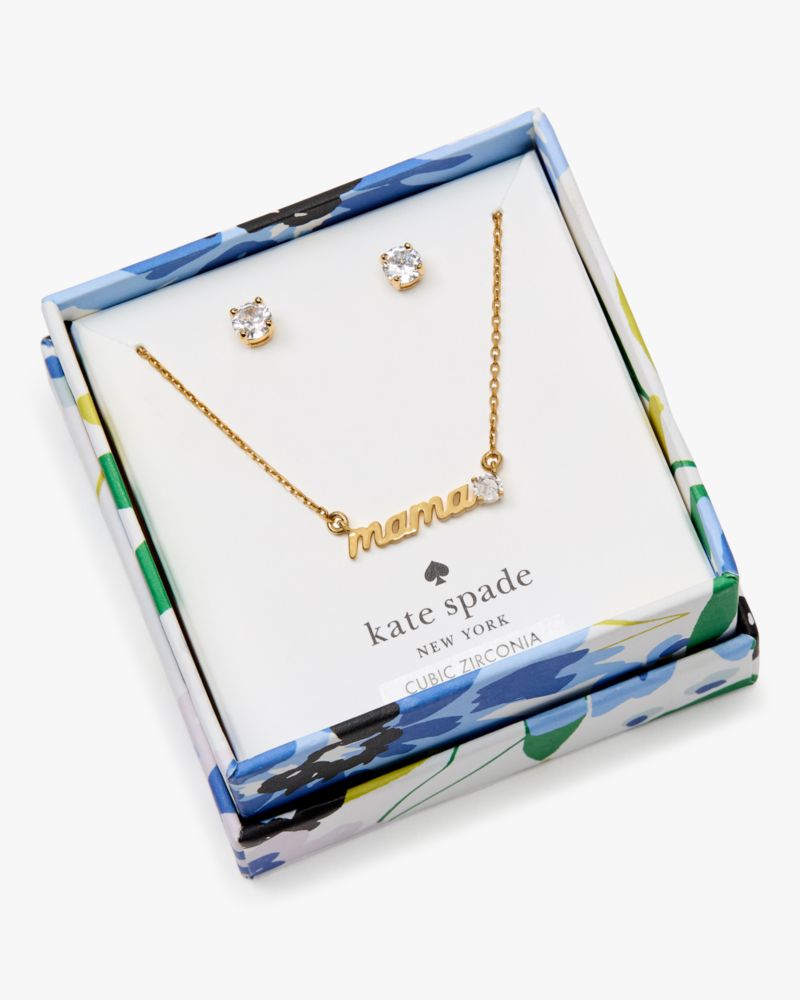 Kate Spade Love You, Mom Set Aus Anhänger Und Ohrstecker