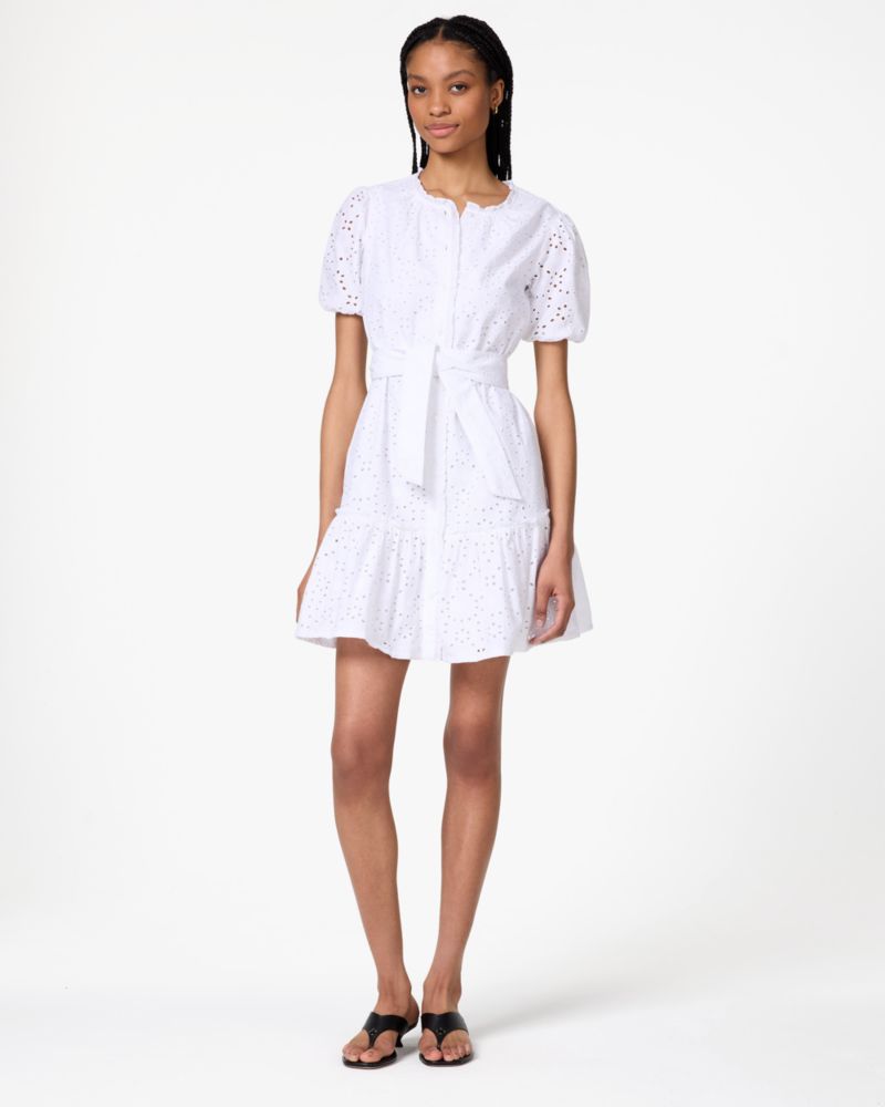 Kate Spade Floral Mini-Hemdkleid Mit Lochstickerei