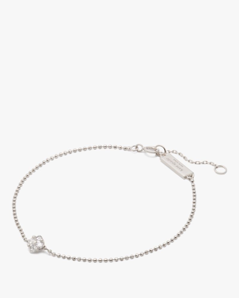 Kate Spade Fine Time To Shine Diamond Flower Bracelet In Silver