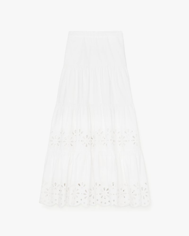 Daisy Eyelet Tiered Maxi Skirt