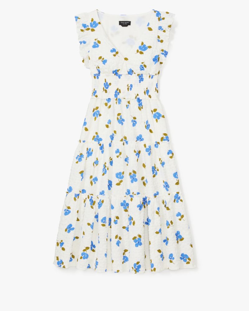 Kate Spade Painterly Bouquet Tiered Midi Dress