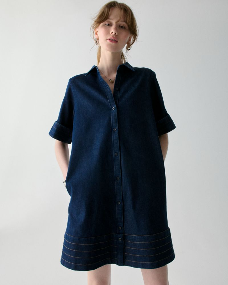 Kate Spade Trapunto Mini-Hemdkleid Aus Denim