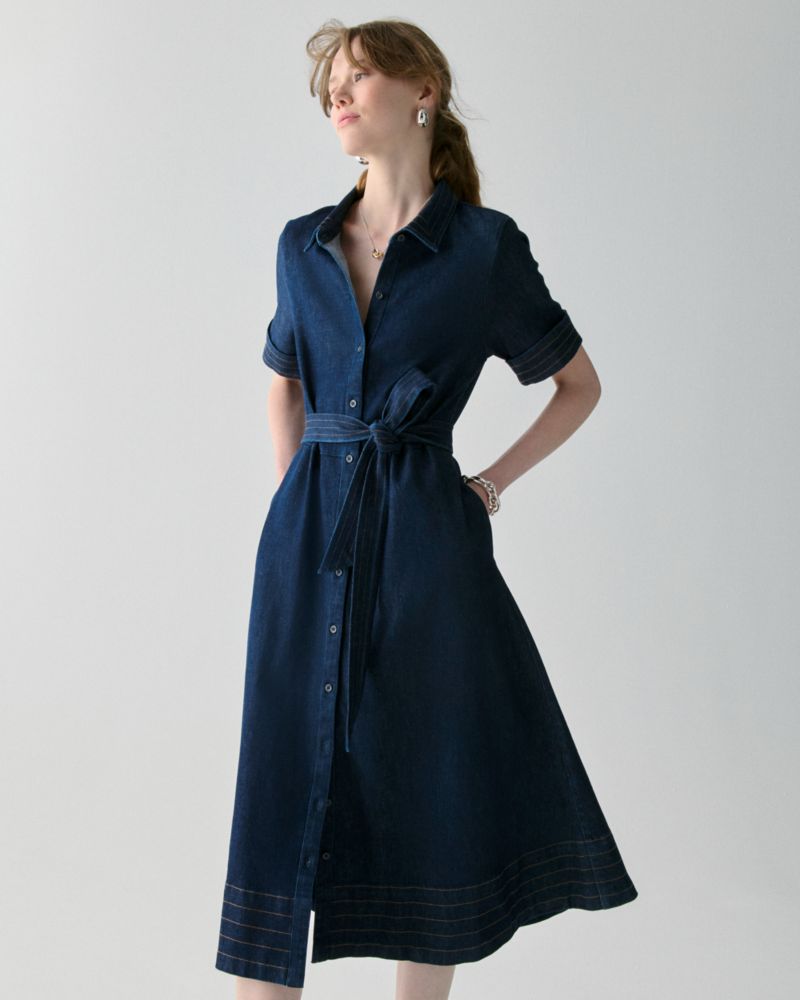 Kate Spade Trapunto Midi-Hemdkleid Aus Denim