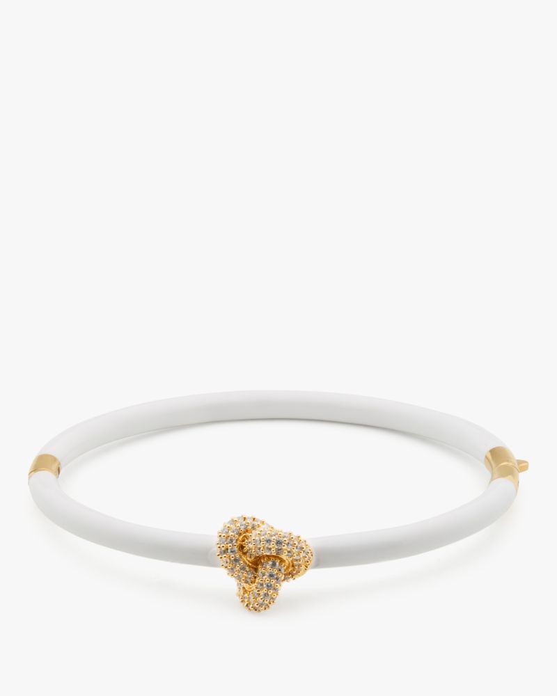 KATE SPADE DOUBLE KNOT PAVE HINGED BANGLE 