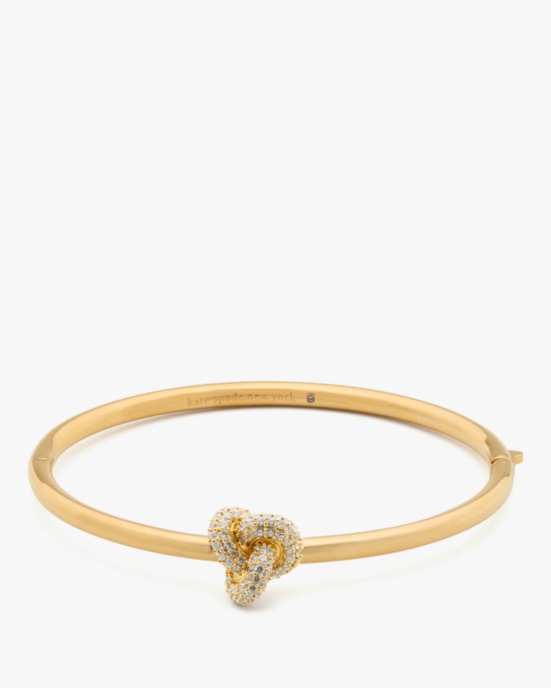 KATE SPADE DOUBLE KNOT PAVE HINGED BANGLE 