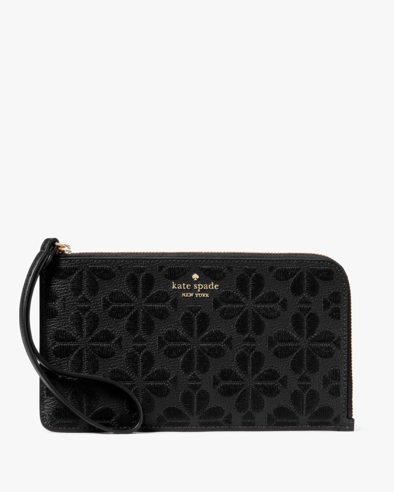 Kate Spade Lucy Spade Flower Handgelenktasche Mit L-Reißverschluss, Bestickt, Mittelgroß